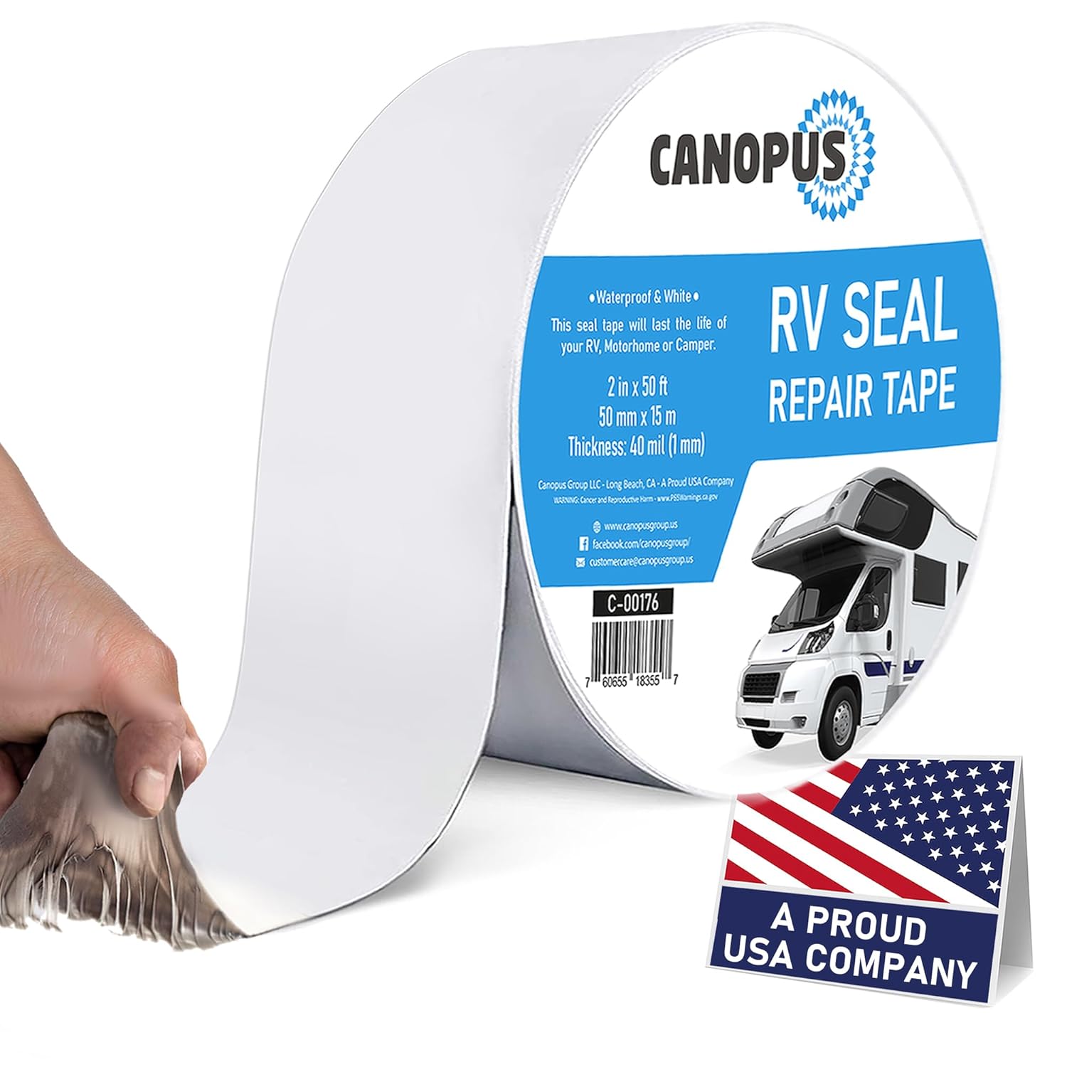 CANOPUS Heavy Duty RV Sealant Tape Extra Strong, White Butyl Tape, 5 cm