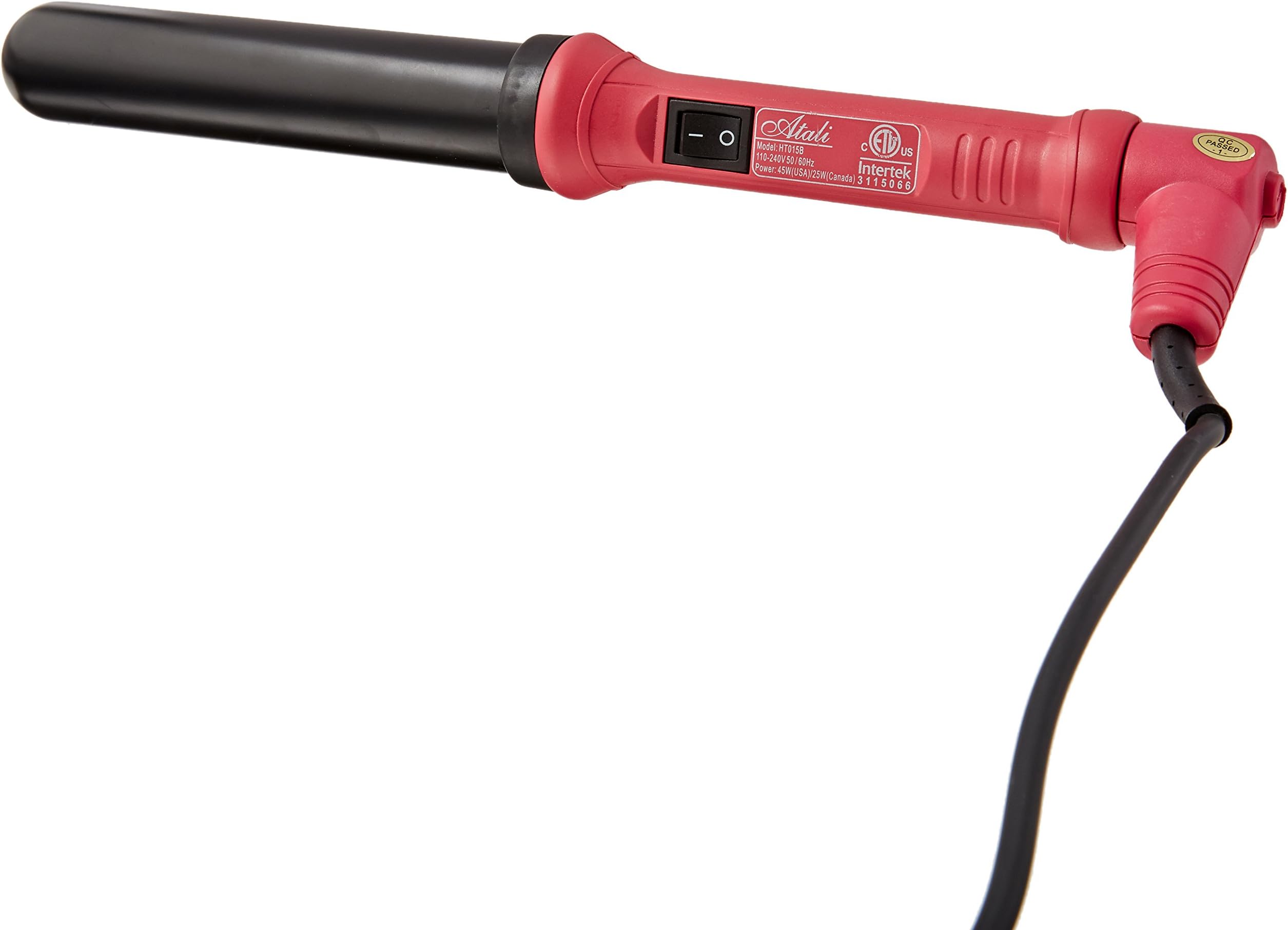 ATALI Curling Iron 32mm with Glove Dual Voltage American Plug 110-240V 60Hz, Hot Pink