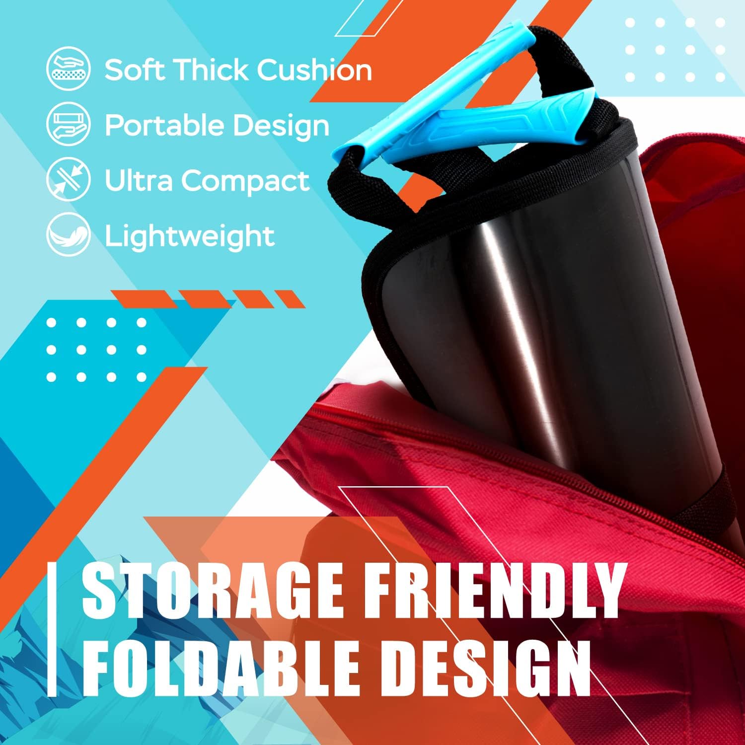 Sunlite Sports 45” Snow Sled – Foldable or Foam Style Toboggan for Kids & Adults, Reinforced Bottom, Durable Stitching & Ergonomic Handles – Lightweight & Portable Winter Sled