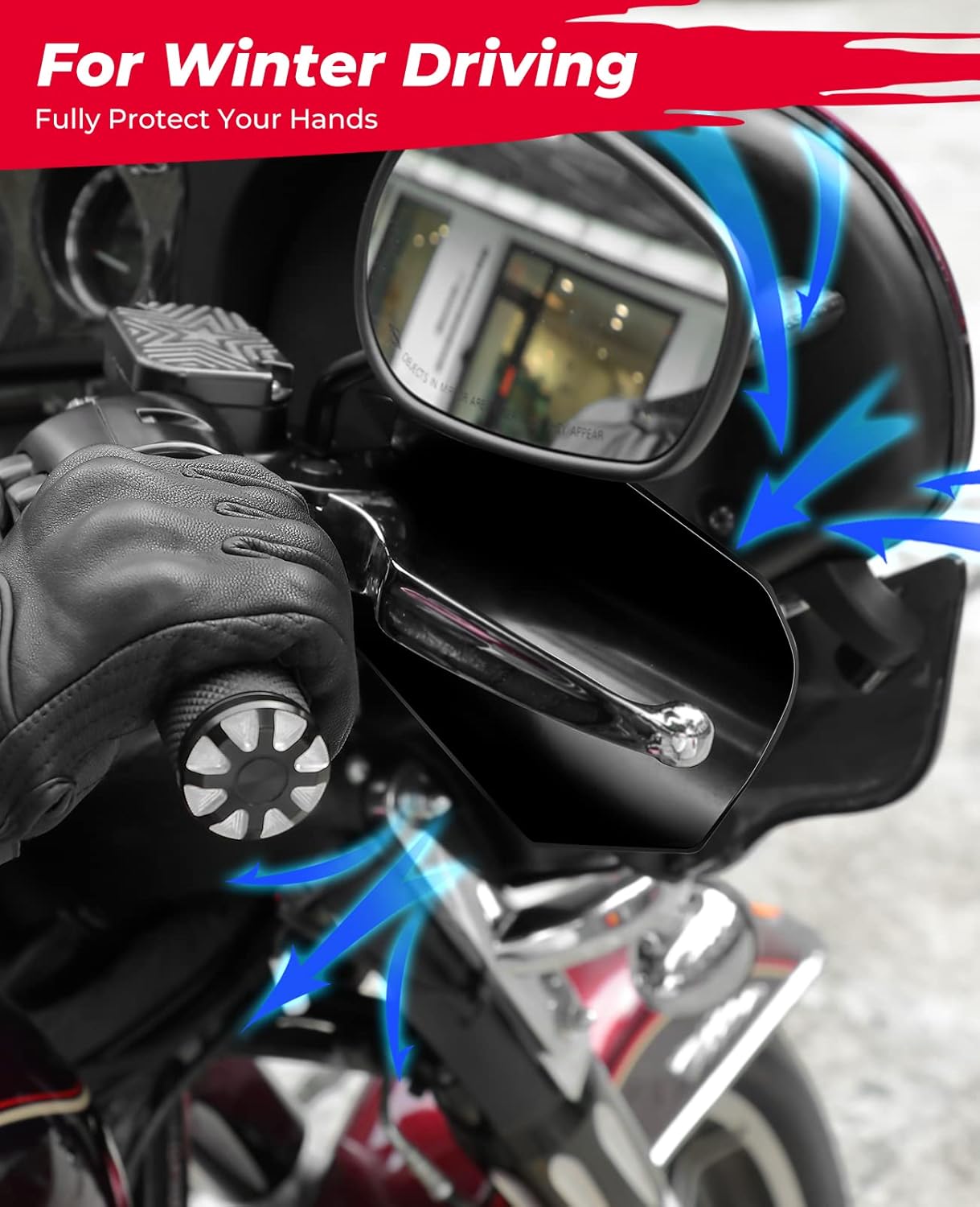 KEMIMOTO 1 Pair Motorcycle Handguards Coffin Cut Hand Shields Compatible with 2006-2023 2024 2025 Touring Models Street Glide Road King Electra Glide Heritage Classic with Cable Clutch