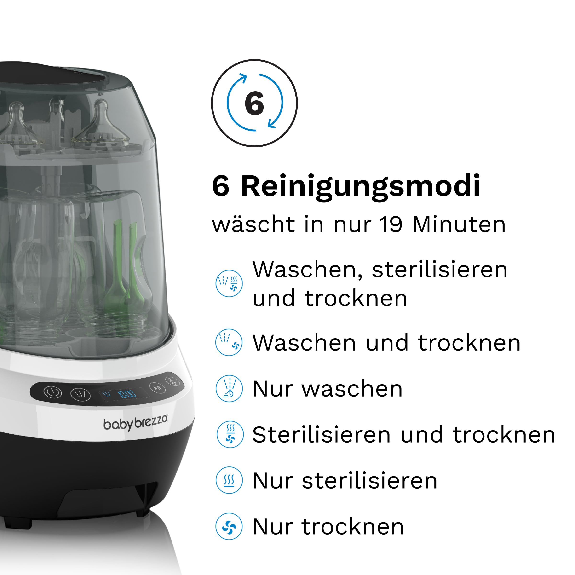 Baby Brezza Formula Pro Advanced & Bottle Washer Pro Bundle Set | Mischt Milchpulver & Wasser automatisch, wäscht, sterilisiert & trocknet Flaschen – vollautomatisches Bundle