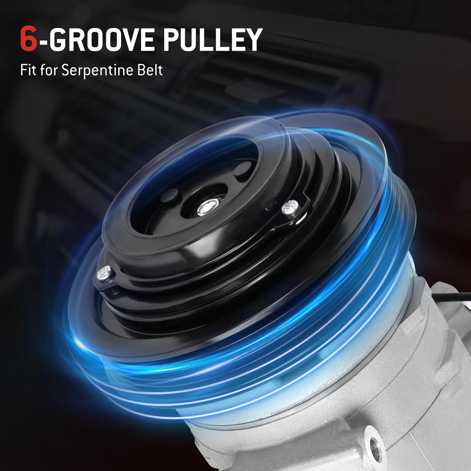 HYR Automotive Air Conditioning Compressor AC Compressor with Clutch Compatible with Honda Accord 2008-2012 2014, Accord Crosstour, Crosstour & Acura TL, TSX, RDX, 6 grooves, Replace#38810R70A01