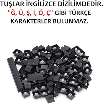 Spelt 108 Tuş Universal Mekanik Klavye Tuş Takımı Kapağı Keycap Siyah Us Layout İngilizce Dizilim