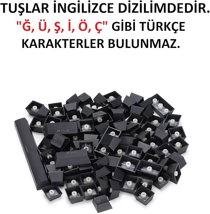 Spelt 108 Tuş Universal Mekanik Klavye Tuş Takımı Kapağı Keycap Siyah Us Layout İngilizce Dizilim
