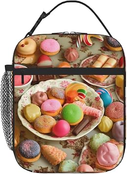 Insulated Lunch Bag for Women Men Sweets and sweets Lunch Box Reusable Leakproof Lunch Cooler Bag for Office Work