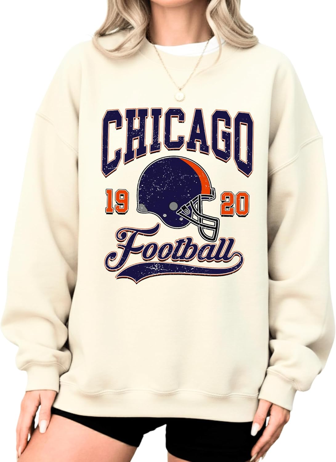 Daytee Retro Distressed Chicago Game Day Sweatshirt, Classic Distressed Sports Aesthetic Cozy Fan Apparel - Image 2