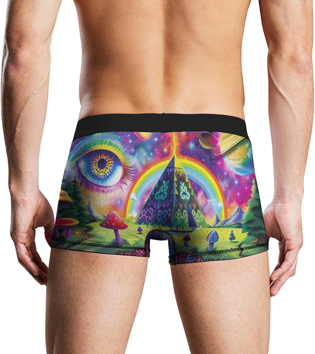 Magic Evil Eyes Mushroom Egyptian Pyramid Novelty Men's Trunks Soft Breathable Underwear Patterned Stretch Briefs