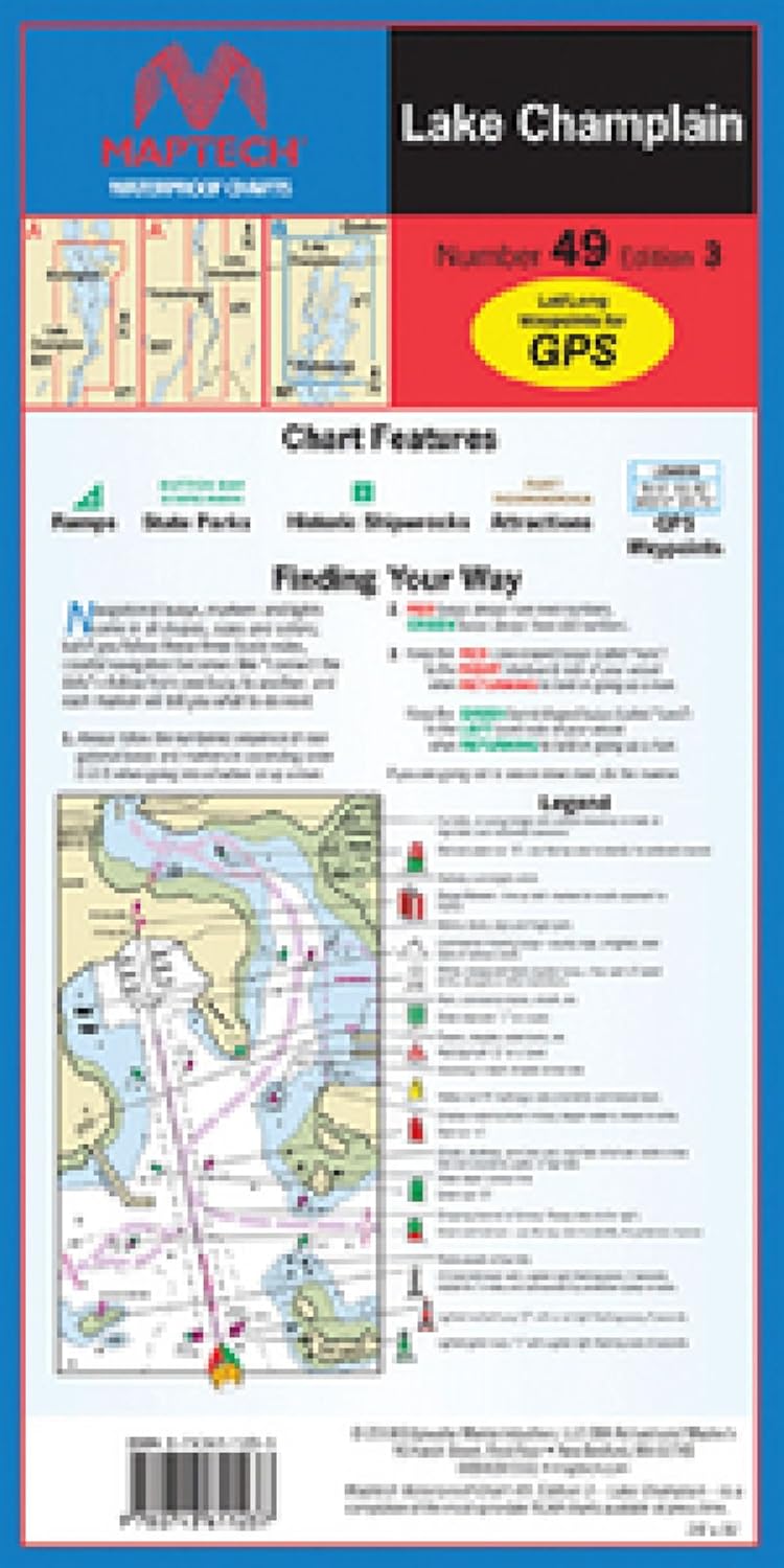 Maptech WPC04903 Waterproof Chart 49 Lake Champlain Made by Maptech