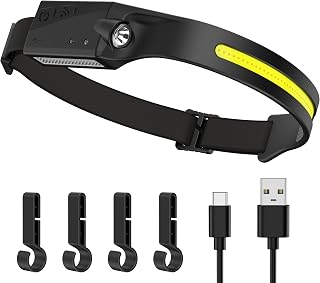 Lampada Frontale LED Super Luminosa, Torcia Frontale Ricaricabile USB-C, 4 Modalità,...