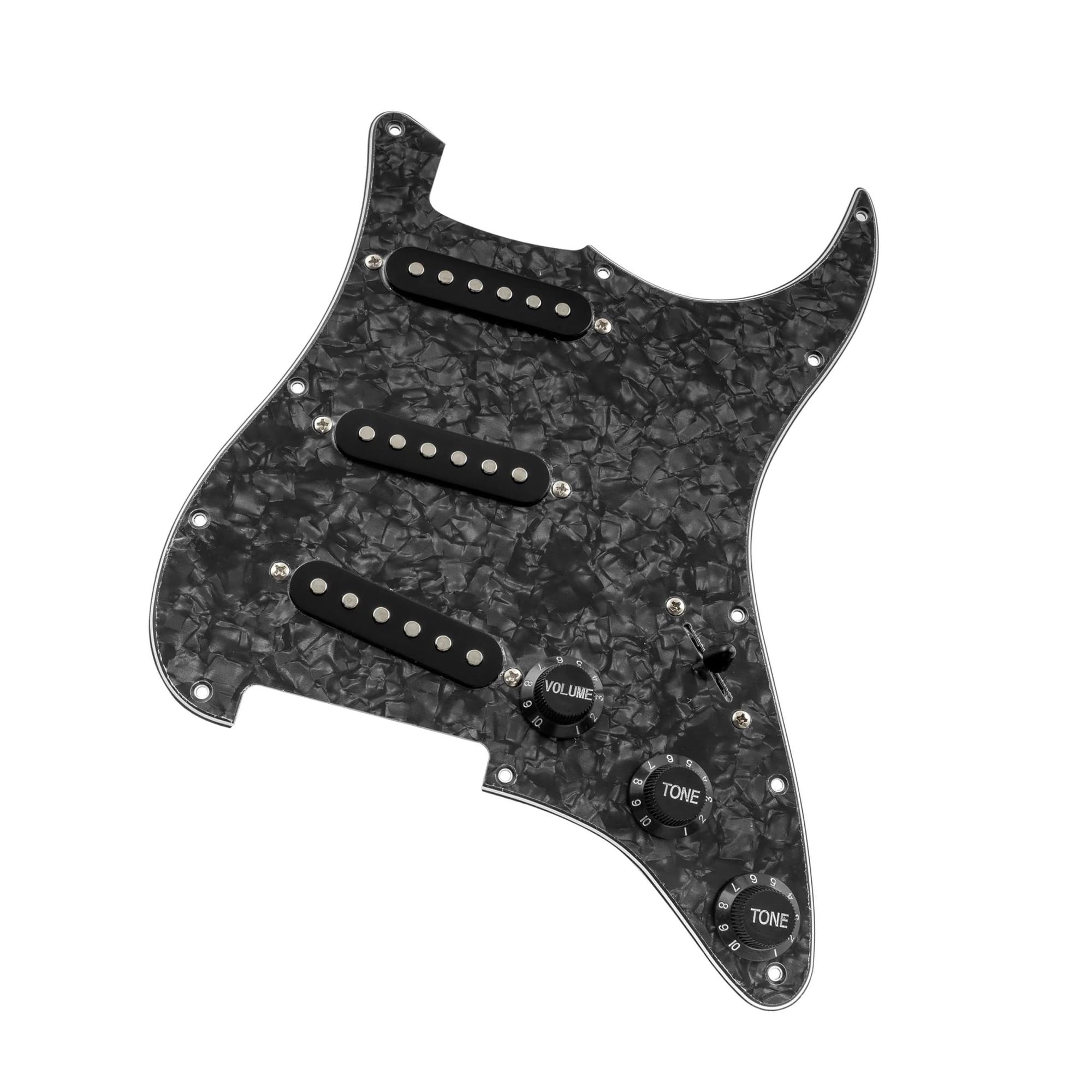 Początkujący Gitara Basowa Elektryczna Wstępnie Okablowany Przetwornik SSS Z Pojedynczą Cewką Z Magnesem Ceramicznym Pickguard Do Gitary Elektrycznej(4ply Bk Pearl)