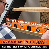 Vista 6 de SakerPlus Nivel plegable multifunción, herramienta de nivel de 24 pulgadas, medición multiángulo (45°/90°/180°), perfil de aluminio de alta