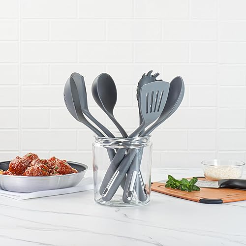 Miniatura 6 de Restaurantware Juego de utensilios de silicona, paquete de 1, mango antideslizante, juego de 6 herramientas de cocina, accesorios de cocina