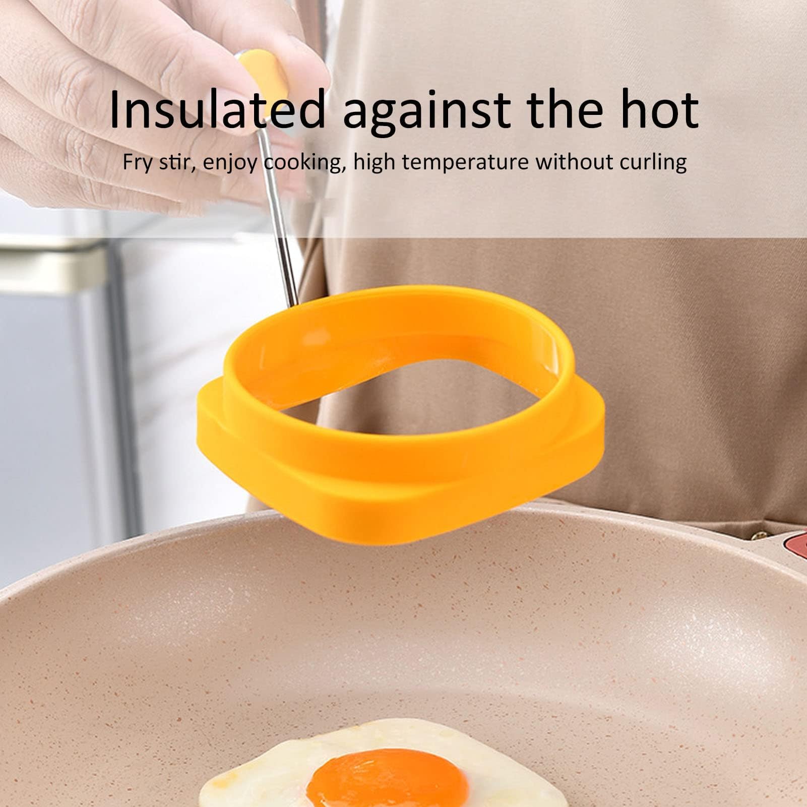 Set di 5 Anelli in Silicone per Uova, Stampo Antiaderente per Friggere, Cuocere Uova, Pancake, McMuffin, Omelette in Padella