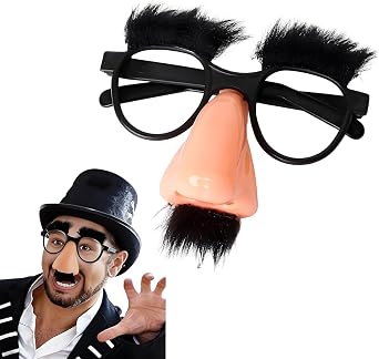 Novelty Disguise Glasses with Fake Nose, Eyebrows and Beard, Halloween Costume Party Props April Fools Day