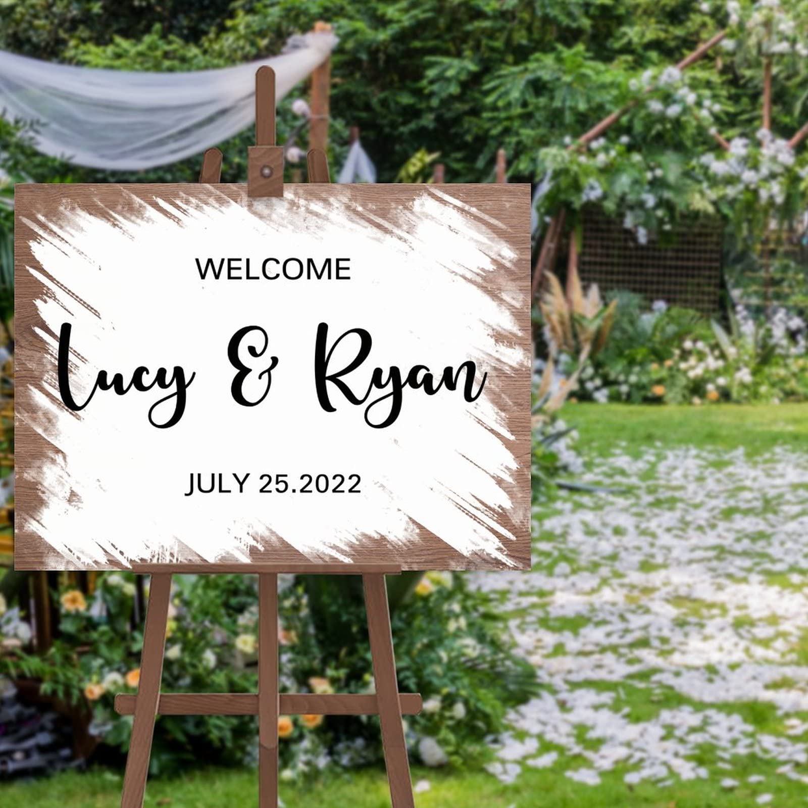 Personalisiertes Hochzeits-Willkommensschild Willkommensschild Hochzeitsschild Bauernhaus Familienname Dekor Holzschild Hochzeit Empfang Poster für Zeremonie Verlobung Party Supplies Geschenk