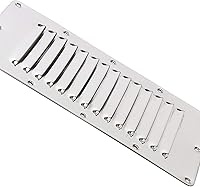 Vista 6 de Amarine Made Ventilación de acero inoxidable con listones estampados, ventilación marina rectangular para yates y barcos - 07720S - 5" X 9" (2)