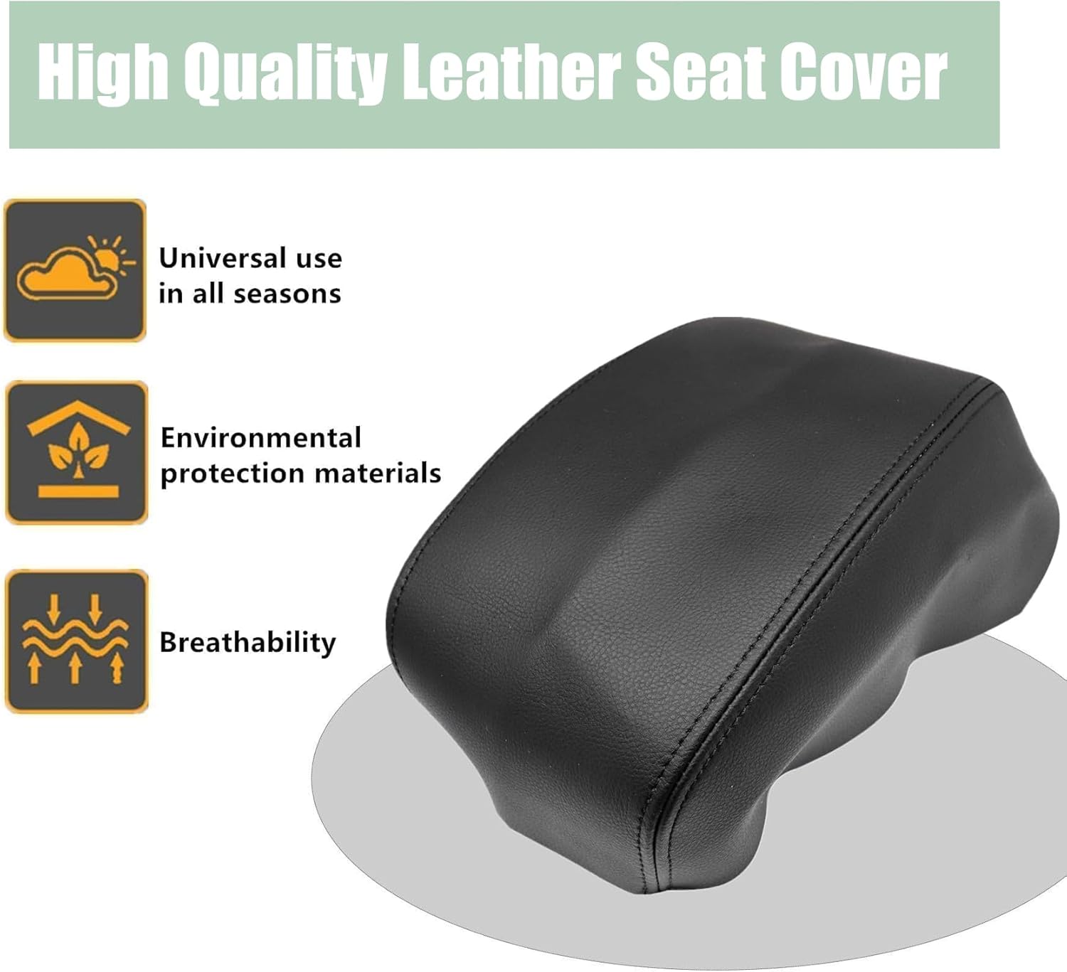 Priprilod Black Microfiber Leather Armrest Center Console Lid Cover Compatible with Ford Focus 2012 2013 2014 2015 2016 2017 2018