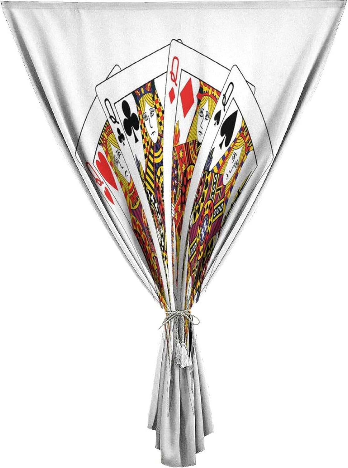 Adjustable Blackout Shades, Queen Portable Blackout Curtain, Queens Poker Set Faces Hearts and Spades Gambling Theme Print Living Room Bedroom Window Drapes,47W x54L Inches, for Kitchen Bathroom
