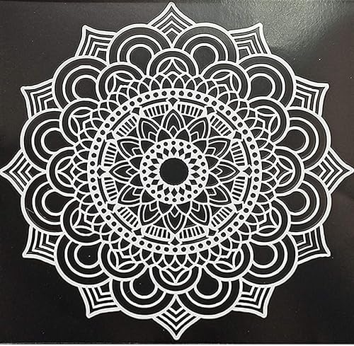 Vista 5 de CrafTreat Plantillas de pared reutilizables para pintar patrones grandes, radar, plantilla de mandala para pintura de puntos, 12 x 12 pulgadas