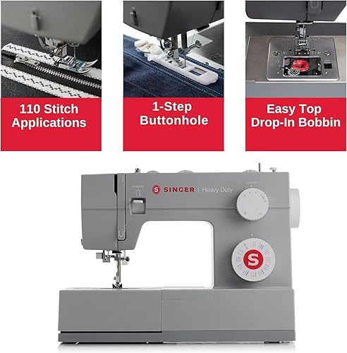 Miniatura 9 de SINGER  Máquina de coser 4452 resistente color gris