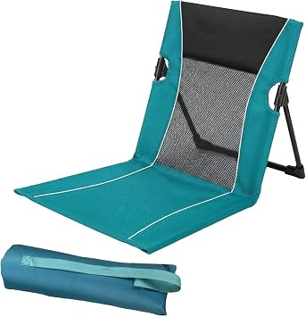 Folding Beach Chair for Adults, Foldable Sun Loungers Pool Side Camping Deck Chairs for Garden, Lightweight Backpack Beach Chair Portable for Outside, Reclining Ground Garden Chairs with Back Support