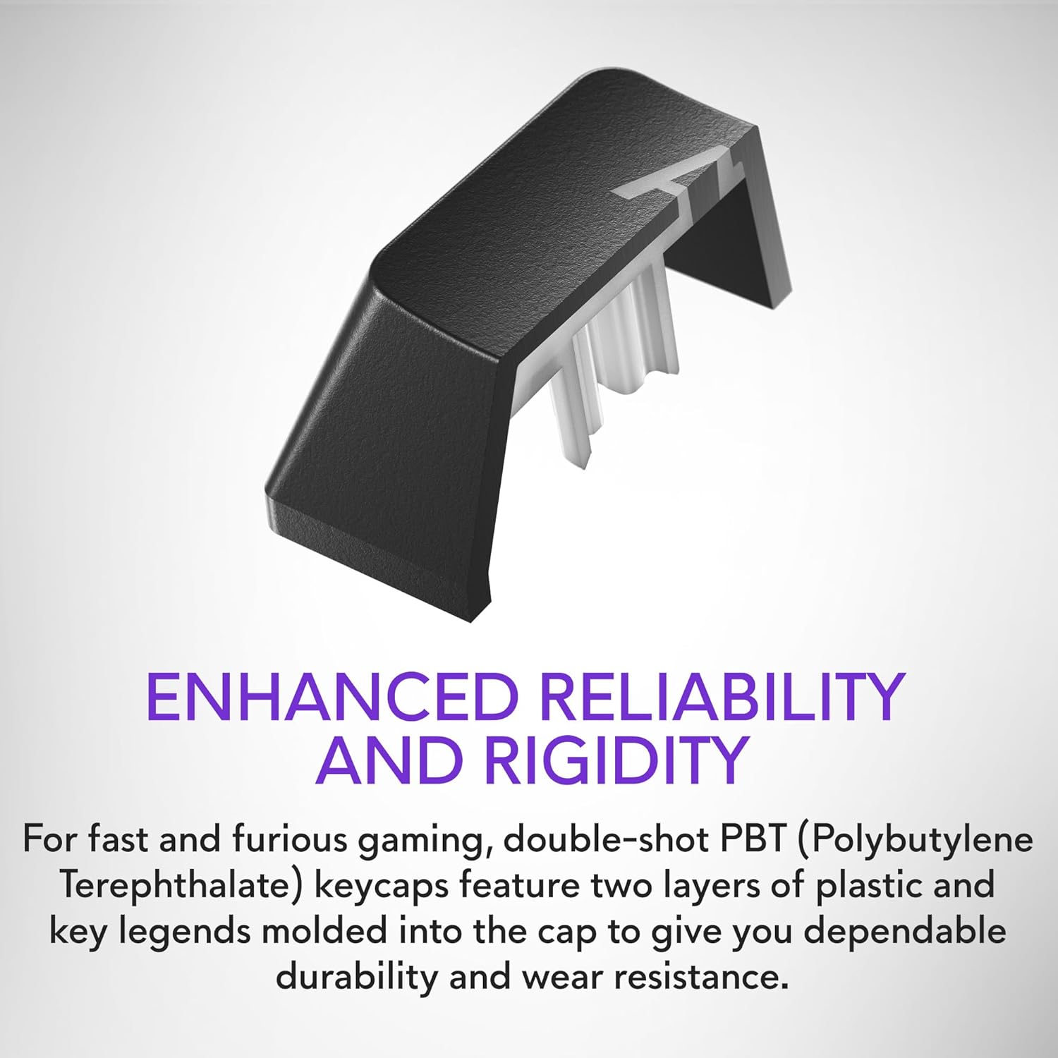 Cross-section of a double-shot PBT keycap