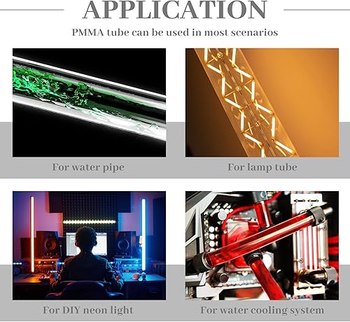 Miniatura 7 de Taiyin 30 tubos de acrílico rígidos de 1 pulgada de diámetro exterior x 0.039 in de grosor de pared de 16 pulgadas de longitud, tubo acrílico