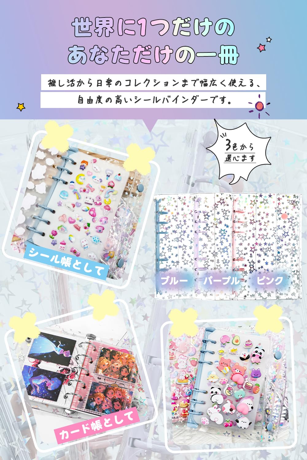 Amazon.co.jp: PACEIN シール帳 A6 【バインダー ×1個 シール専用台紙