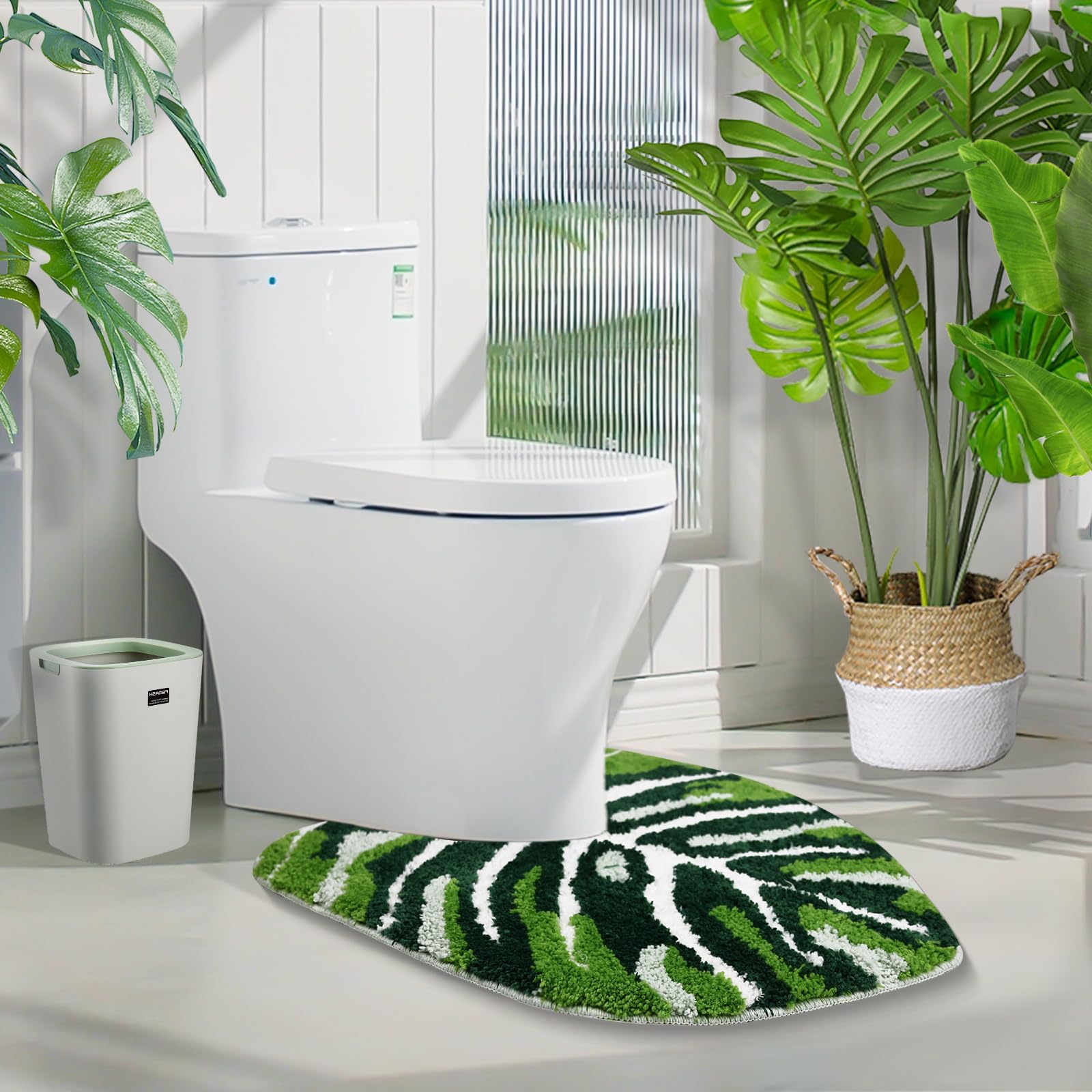 Amazon.com: Kohinoor Wooden Bathroom Rug - Adaptable Non-Slip Bamboo ...