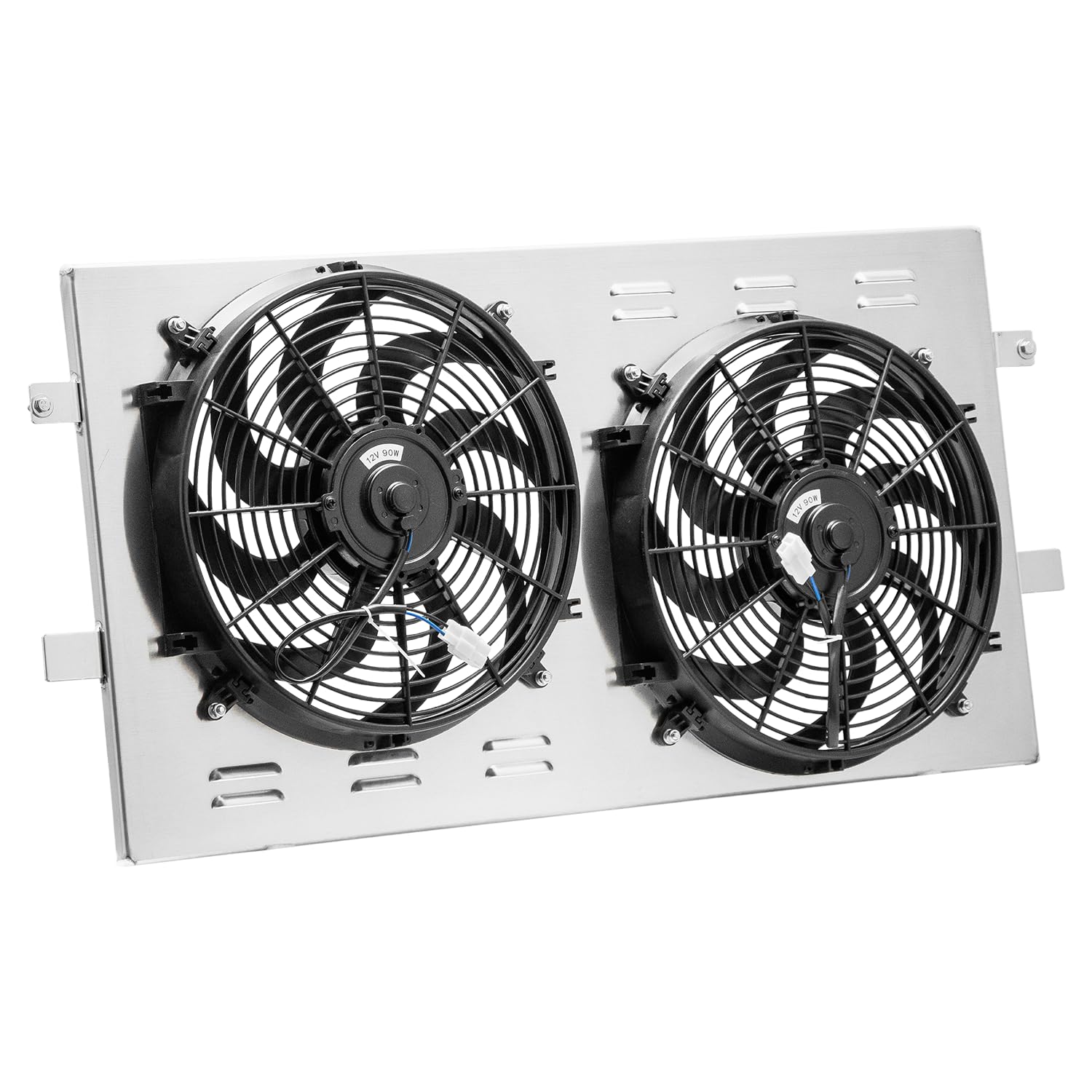 34" W Aluminum Radiator Shroud Electric Fan Replacement for 1999-2013 99 2000 2001 2002 03 04 05 06 07 08 09 10 11 12 Chevy Silverado 1500 2500 GMC Yukon Tahoe Escalade Hummer H2 at