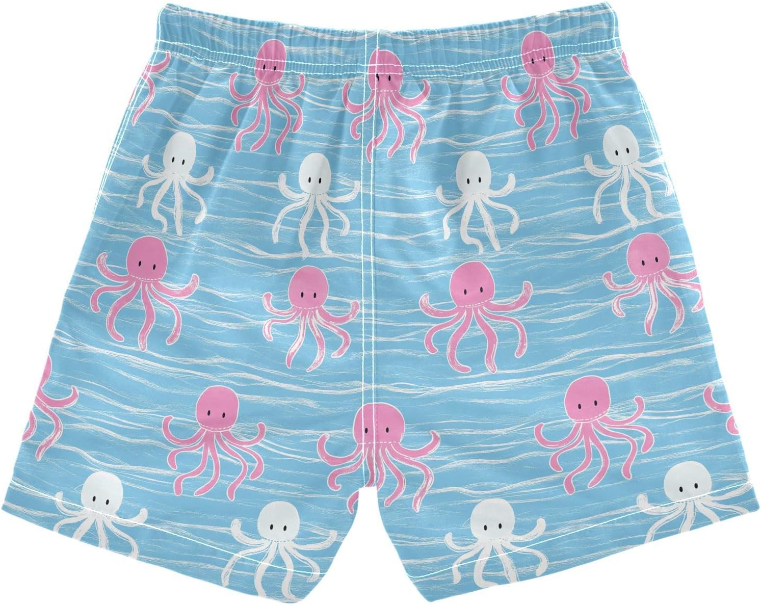 visesunny Cute Colorful Octopus Boys Swim Trunks Quick Dry Drawsting Boy's Beach Shorts Boy Bathing Suit with Pockets