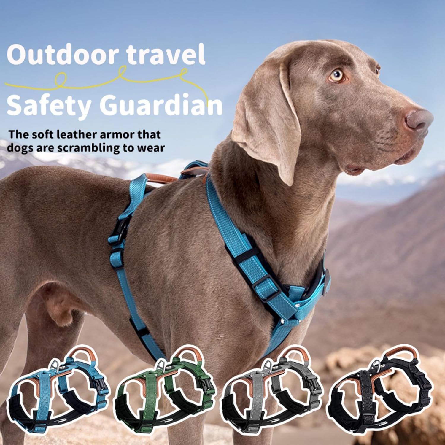 Reflective Dog Harness, Adjustable L-Shape Vest for Small Medium Large Dogs, No Pull Pet Harness for Walking and Training, Enhanced Comfort and Safety (Pack of 1 Blue, S)