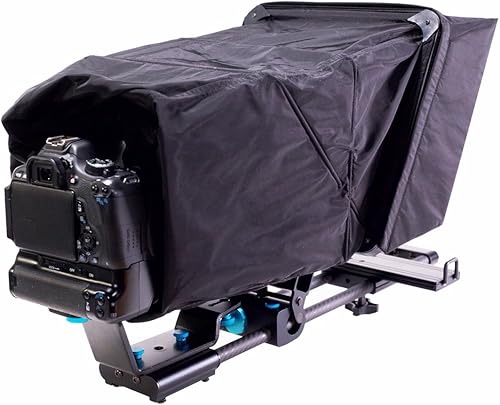 Miniatura 6 de Sistema de teleprompter móvil  Construcción de fibra de carbono y aluminio  Capucha de nailon y visera antirreflejo  Vidrio divisor de haz diagonal