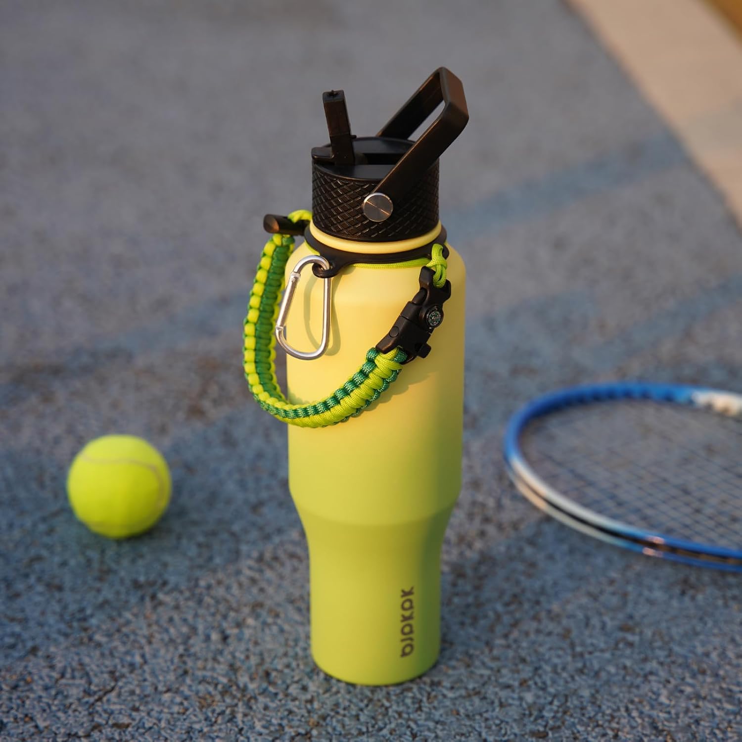 BJPKPK Insulated Water Bottles with Straw Lid, 23oz Metal Water Bottle with 2 lids & Paracord Strap, Double Wall Stainless Steel Vacuum Tumblers, Cups, Mugs, Thermo for Hot& Cold Drinks, Fresh Green - Image 7