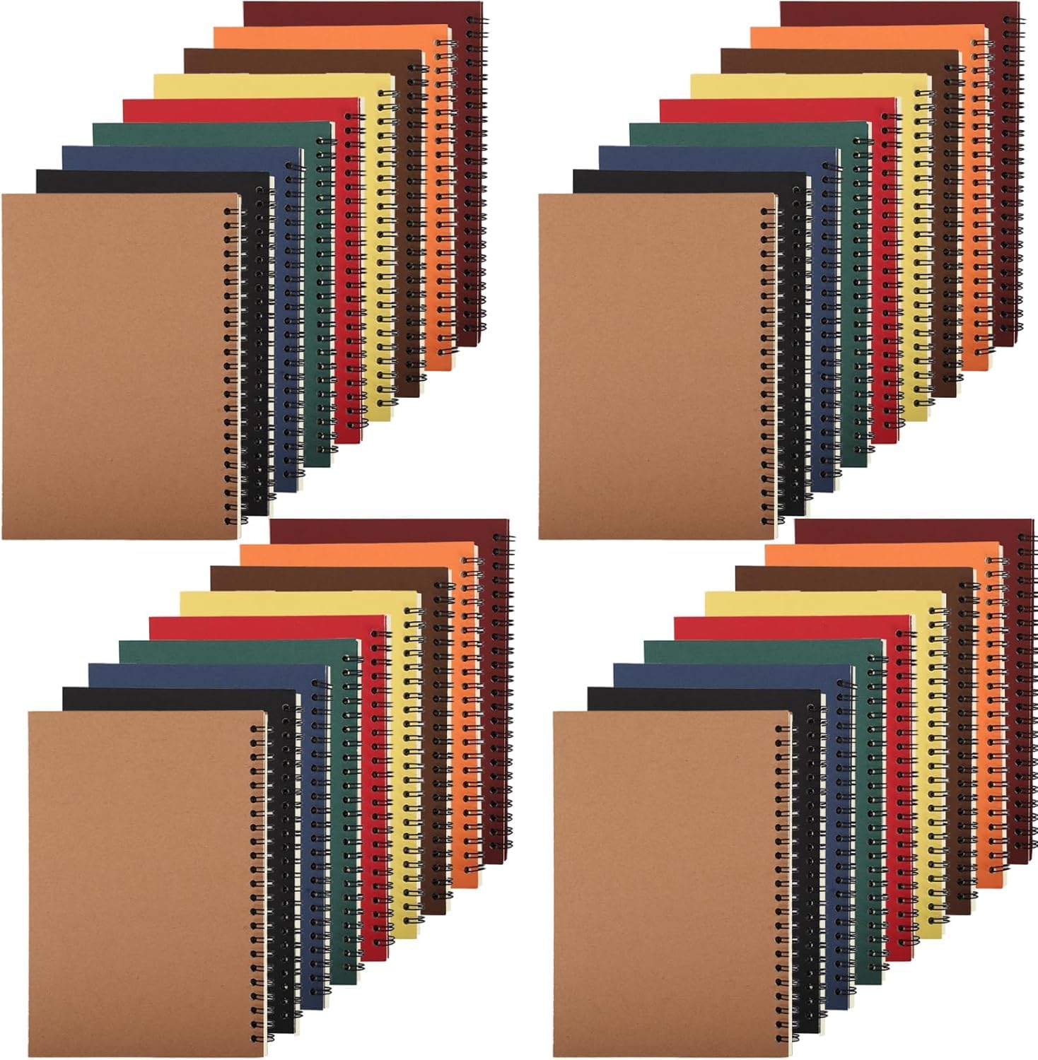 EXTRAPINS Blocco note a spirale, formato A5, 36 pezzi, a righe, formato A5, a righe, formato A5, a righe, per scuola, ufficio, 100 pagine/50 fogli, 21 x 14 cm (36 pezzi)