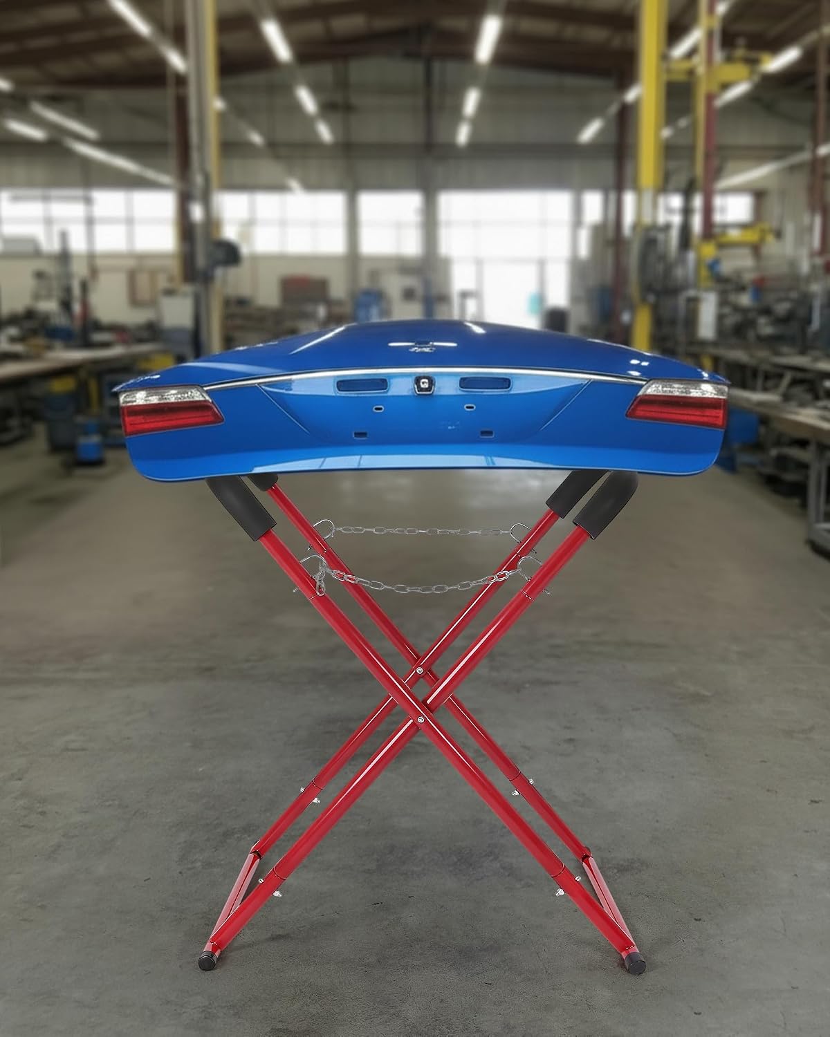 Portable Workbench,Folding Automotive Fender Bumper Stand,700 LBS Capacity,Heavy-Duty Work Stand Work Table for Garage,Shop,Automotive Repair,Adjustable,Padded,Powder-Coated, Rubber Feet