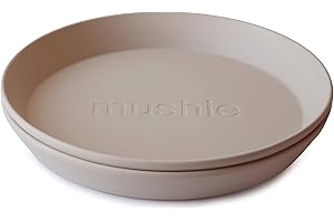 mushie Round Plates for Kids – Vanilla (Pack of 2)