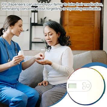 Pill Storage Box Smart Pill Dispenser Machine, Timed 7-Day Portable Tablet Storage | Up to 4 Alarms Per Day Easy Use Medication Organizer, Compact Medication Reminder for Elderly, Home