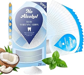 Teeth Whitening Strips 14 Treatments Instant Teeth Whitenin Effective Kit for Sensitive Teeth Enamel Safe Non-Slip No Alcohol Deep Stains Removal Peroxide Free 28 Strips