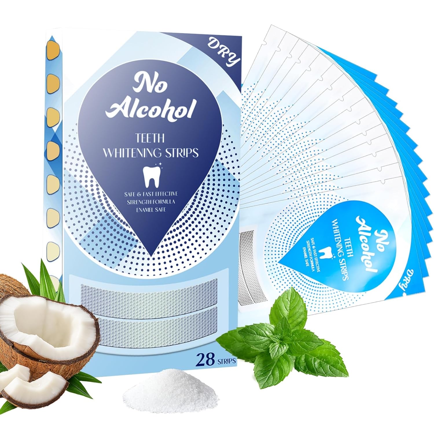 Teeth Whitening Strips 14 Treatments Instant Teeth Whitenin Effective Kit for Sensitive Teeth Enamel Safe Non-Slip No Alcohol