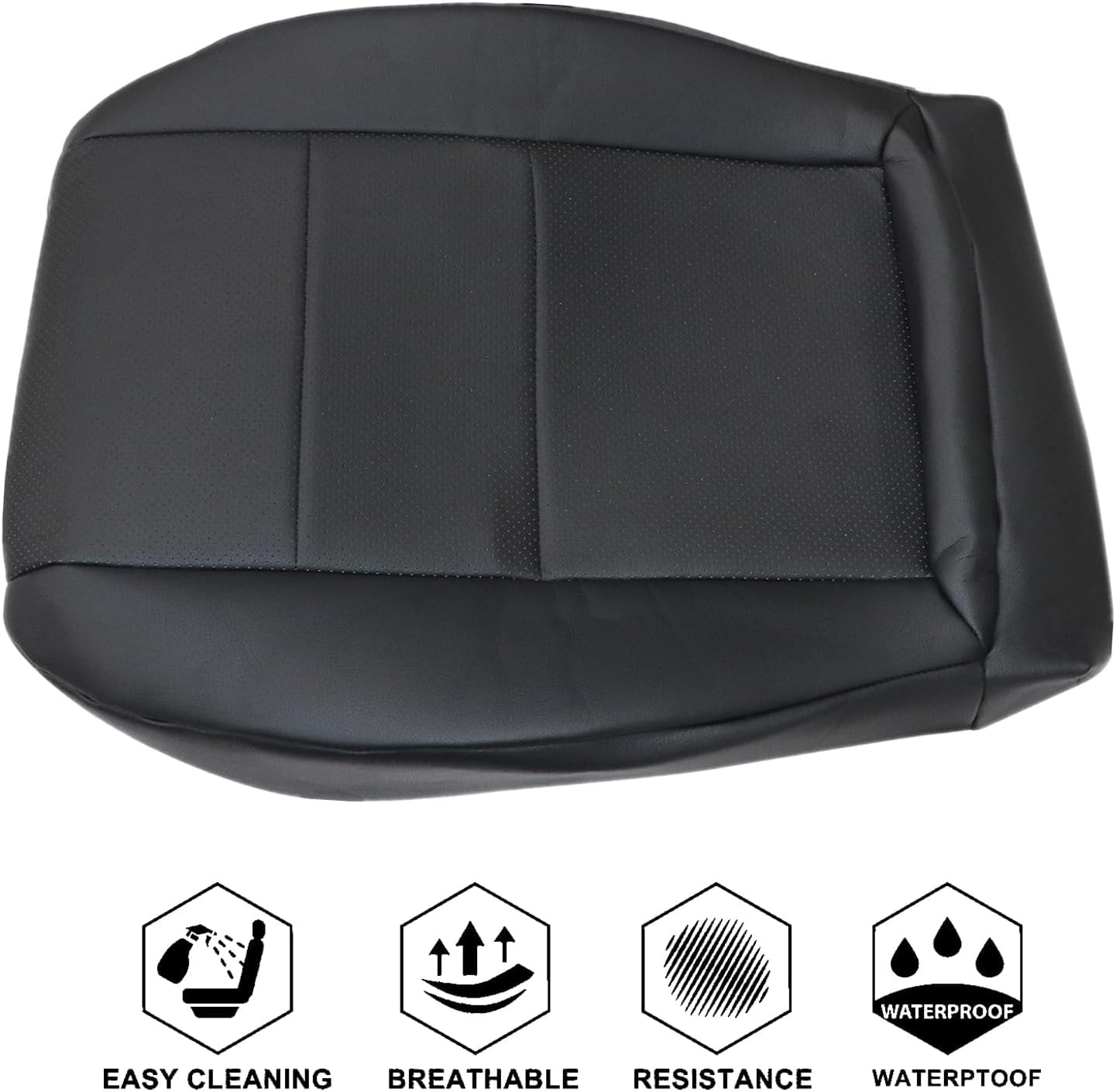 NLQR Black Driver Side Bottom Repalcement Leather Seat Covers Compatible with Mercedes Benz GLK250 GLK280 GLK300 GLK350 2008-2015 Compatible with Mercedes Benz C250 C300 C350 C350e C400 2008-2014