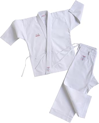 Kamikaze Premier-Kata Karate Uniform, Competition Grade, White Cotton, Medium Weight