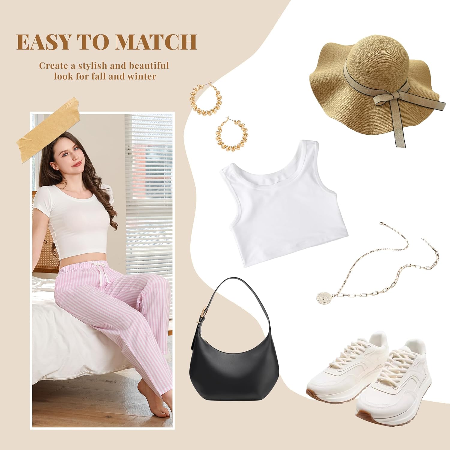 U2SKIIN Womens Striped 100% Cotton Pajama Pants, Soft Lounge Pj Bottoms with Pockets Lightweight - Image 4