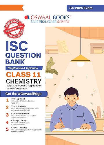 Oswaal ISC Question Bank Class 11 Chemistry | Chapterwise | Topicwise | Solved Papers | For 2025 Exams