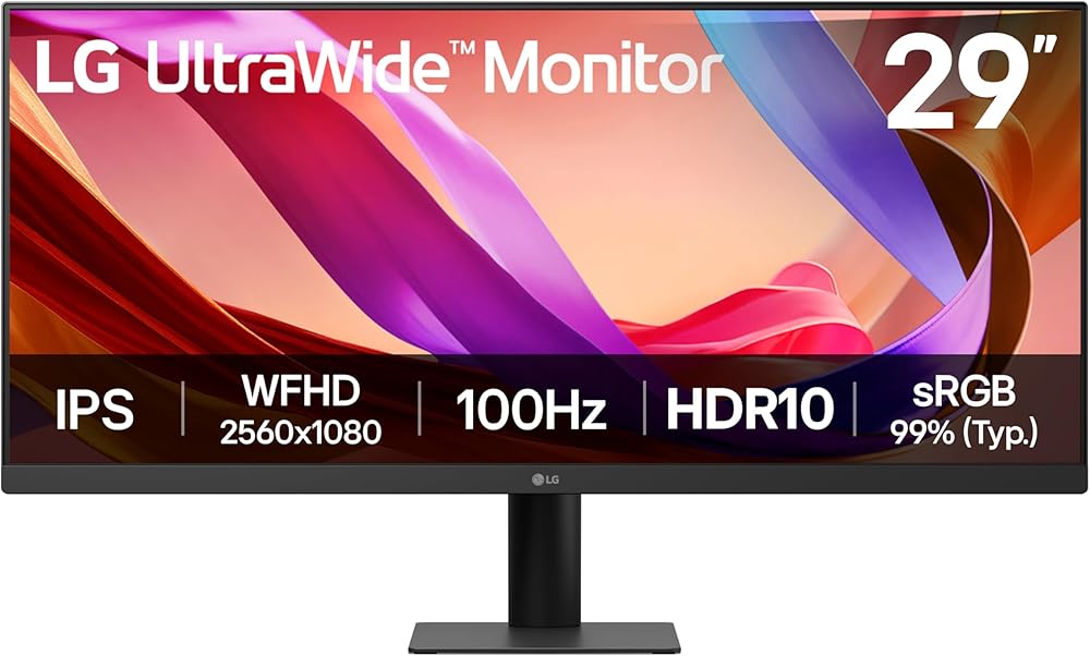 LG Monitor UltraWide 29U511A - UWFHD 1080p IPS 73.7 cm, 100Hz, 5ms GtG, HDR10, Pantalla de Oficina y Escritorio, Modo Lect...