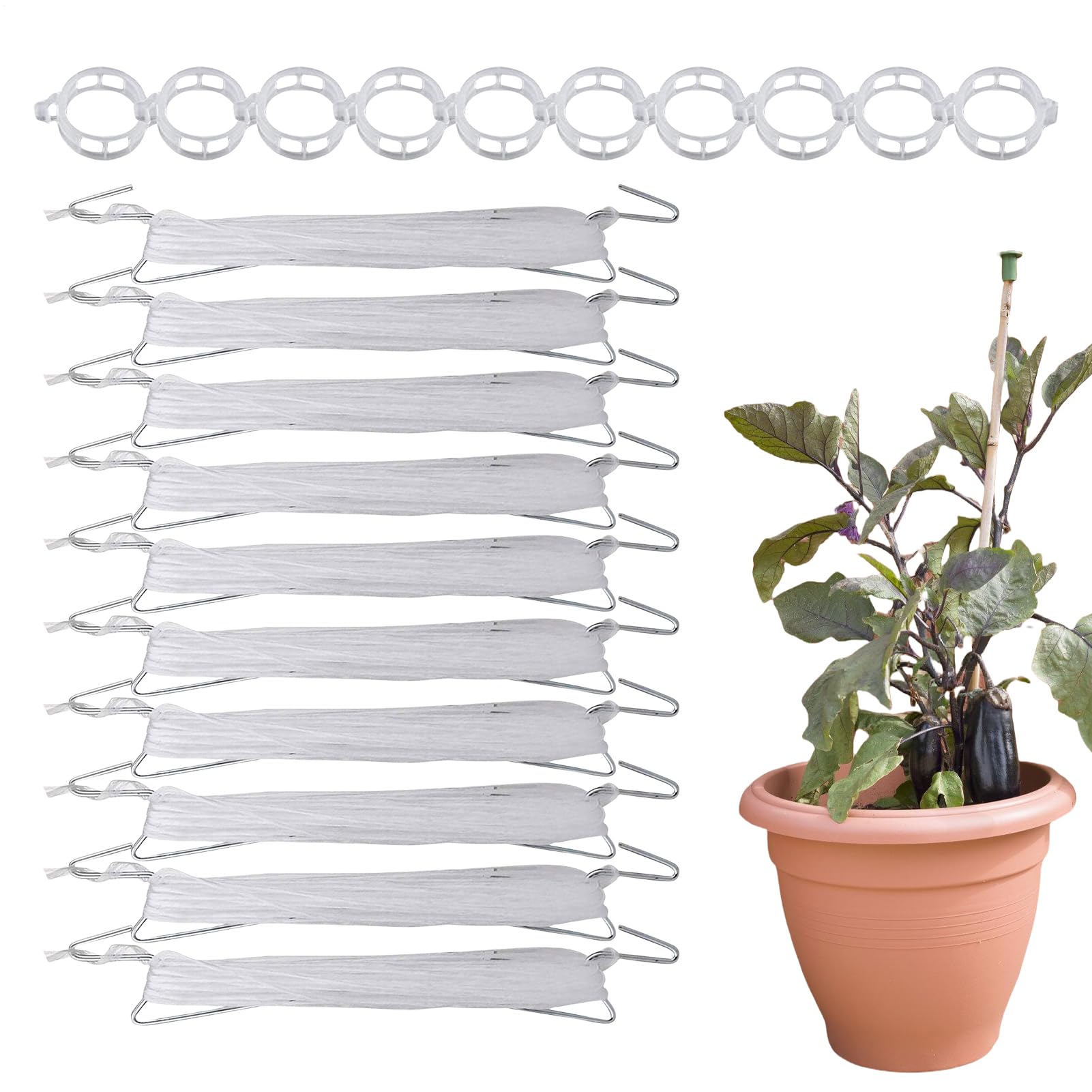 Ganci Per Pomodori 10 Pezzi Supporto Per Giardino Ad Alta Resistenza | Ganci Porta Pomodori E Clip Di Supporto Per Piante Per Esterno Verdura Frutta Piante Fiori Cetriolo Anguria Uva Luffa