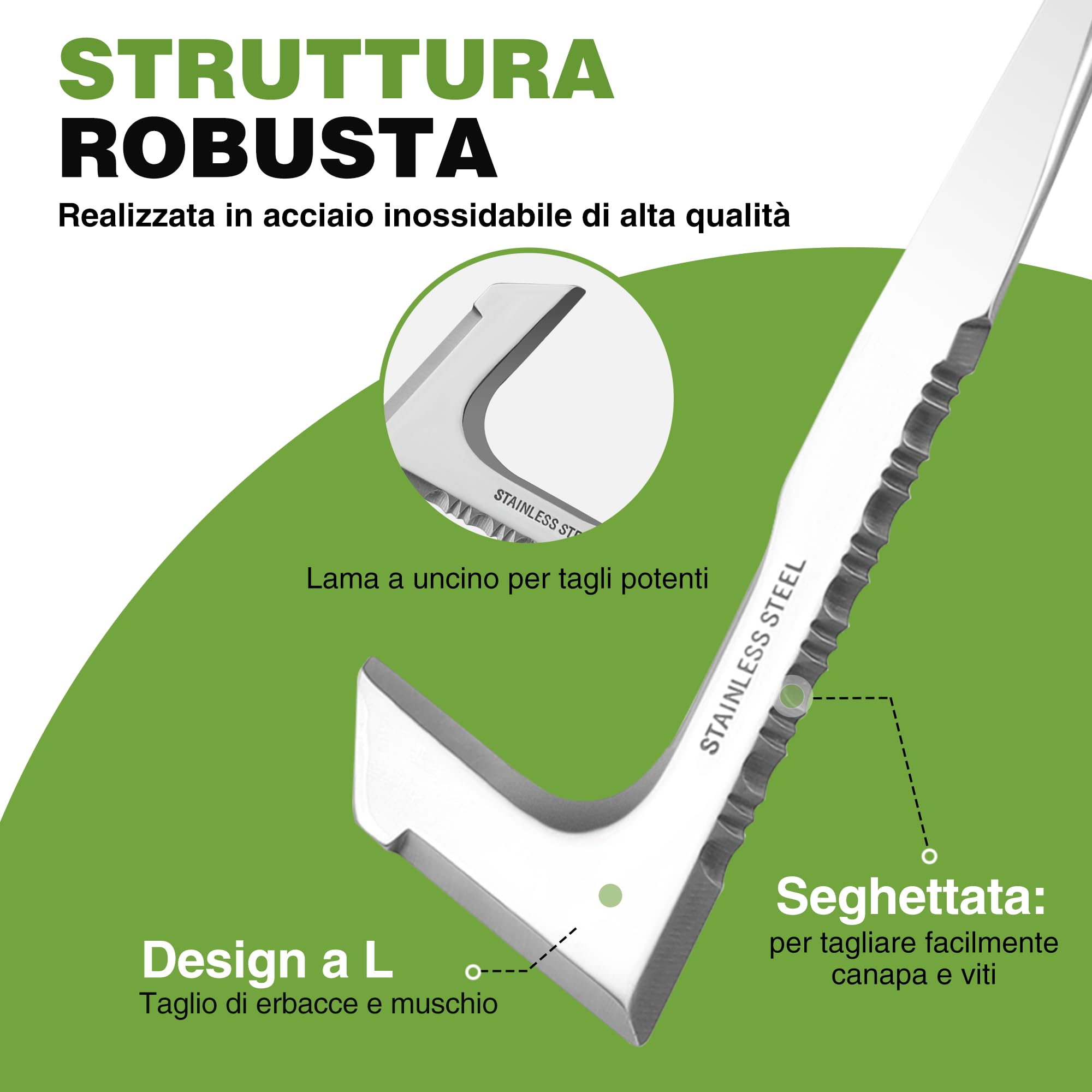 WORKPRO Estirpatore Erbacce Manuale, sarchiatore per erbacce con bordo seghettato, estirpatore erbacce da giardino per rimuovere muschio ed erbacce da 30,5 cm con manico