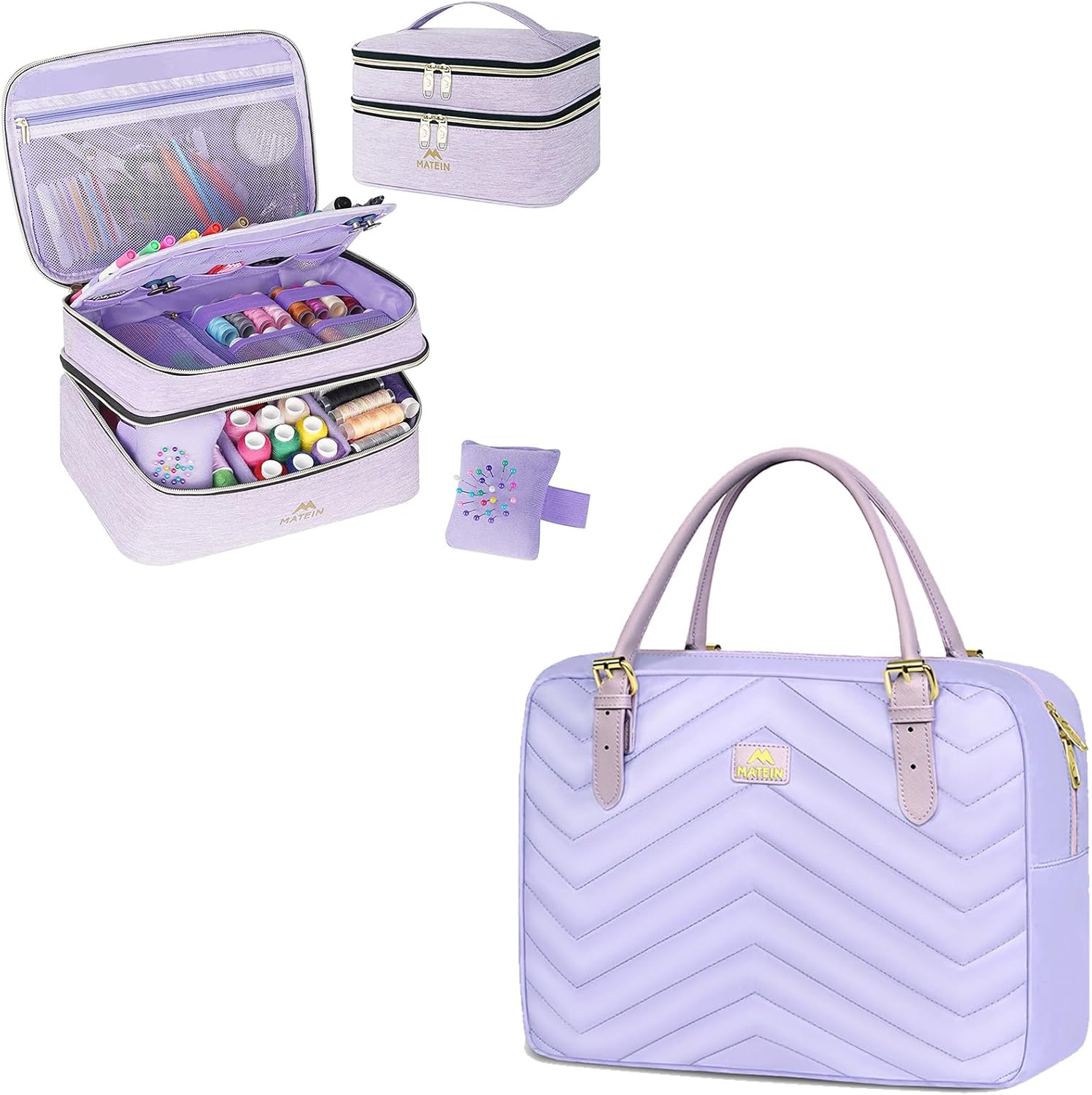 Sewing Supplies Organizer, DoubleLayer Sewing Box