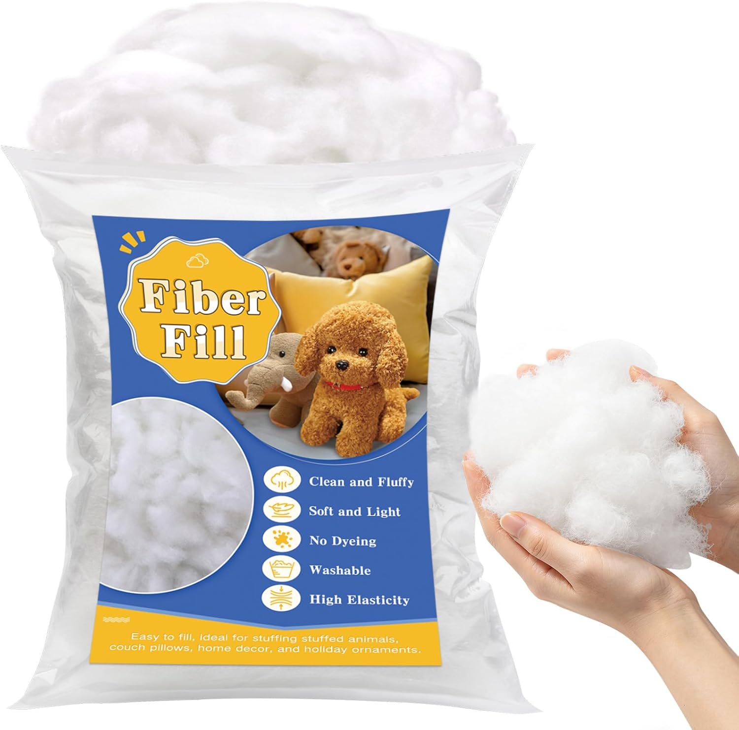 49.4oz Polyfill Stuffing, Fluffy Pillow Stuffing, Poly Filling Stuffing, Couch Cushion, Cloud Decorations, Stuffing for Stuffed Animals Craft, Pillow Filler for Pillows Crafts Pet Bed