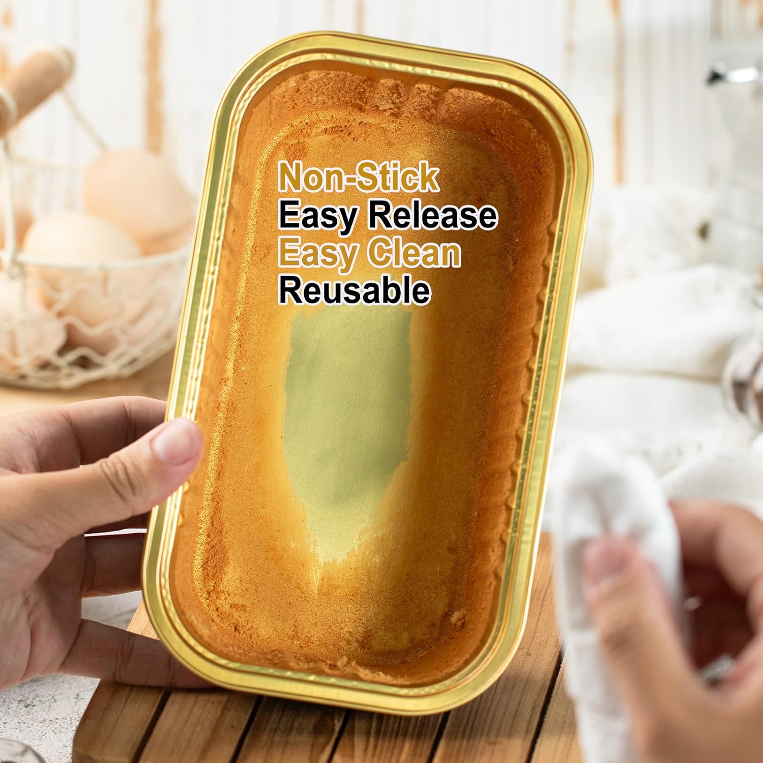 9 x 5 Inch Aluminum Loaf Pans, 20 Pack, No Lids | Black and Gold, Thick Foil, Ideal for Banana Bread, Meatloaf and Pound Cake